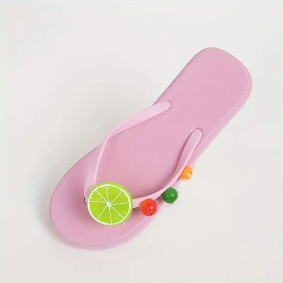 Women’s EVA Flip-Flops – Fruit & Floral Print, Lightweight Beach Slides - Picture 9 of 10